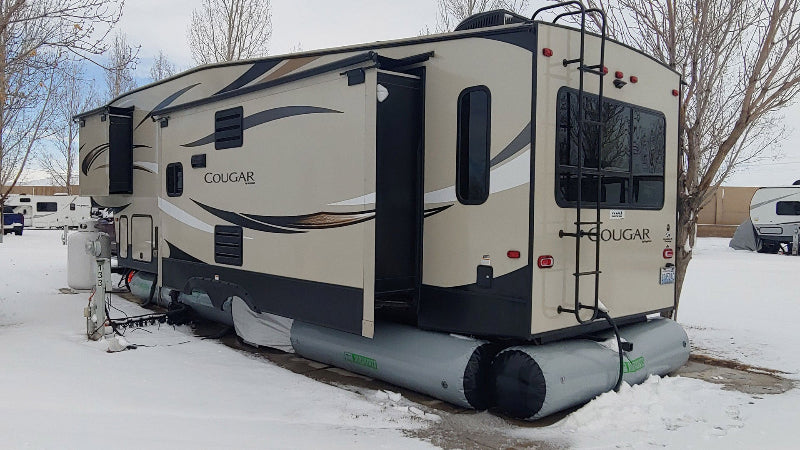Save on Air Skirts. The only inflatable RV skirt on the market. No drilling, no tools. Keeps your rig insulated in any season.