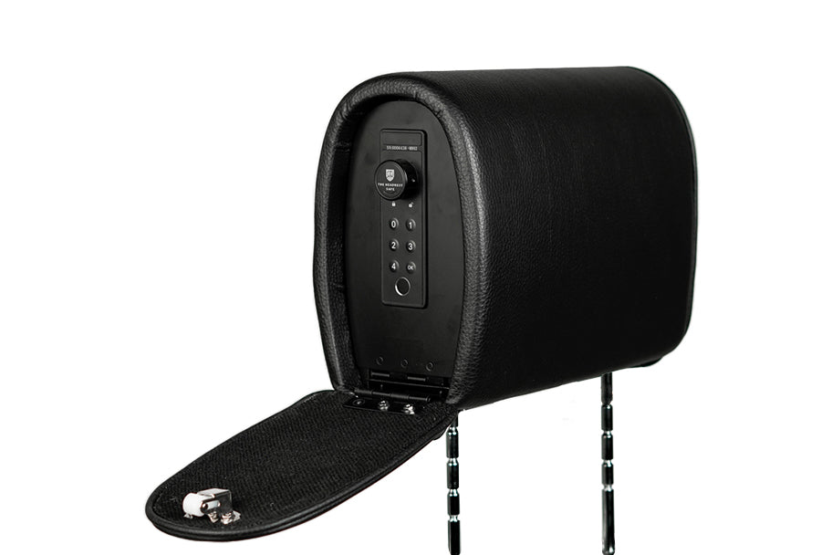 Discount for A concealed safe that mounts behind your vehicle headrest. Out of sight and quick to access.