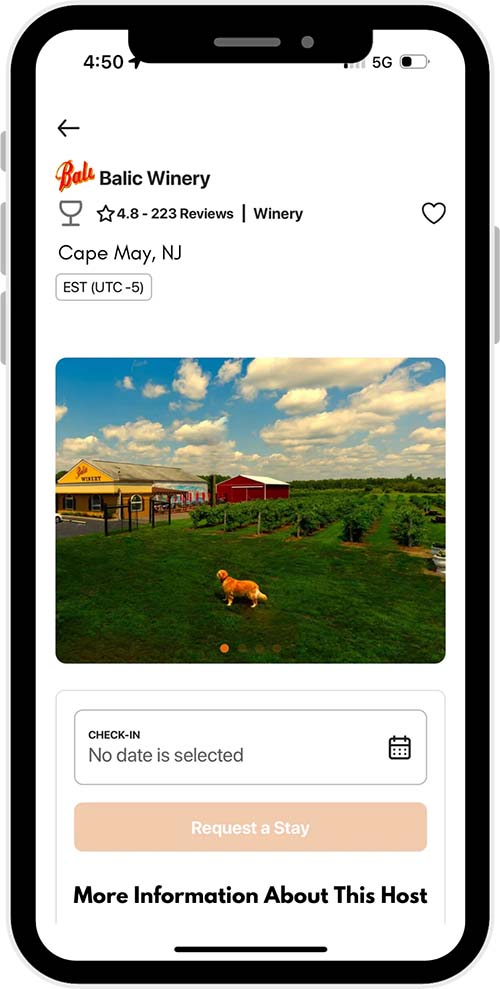 RV Overnights app listing