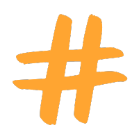 Hand drawn hashtag symbol